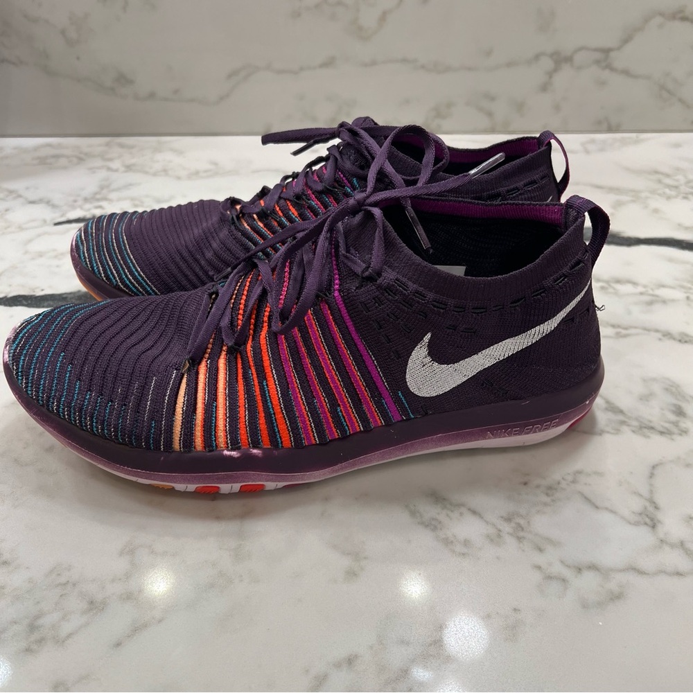 Nike Purple with Multicolor Stripes Athletic Shoes